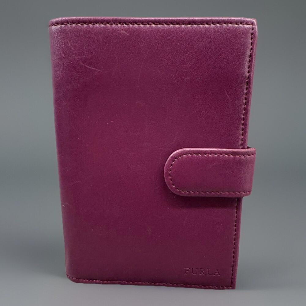Furla Leather Wine Red Snap Wallet